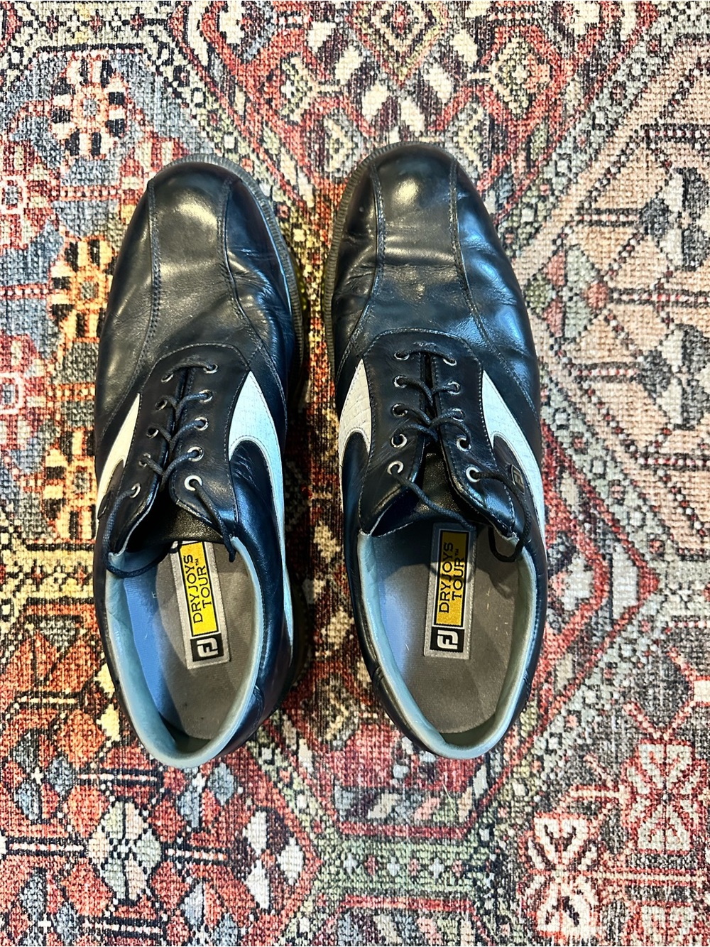 FootJoy DryJoys Tour Golf Shoes - Black & White